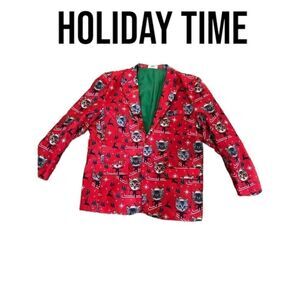 Holiday time cat theme jacket with tie